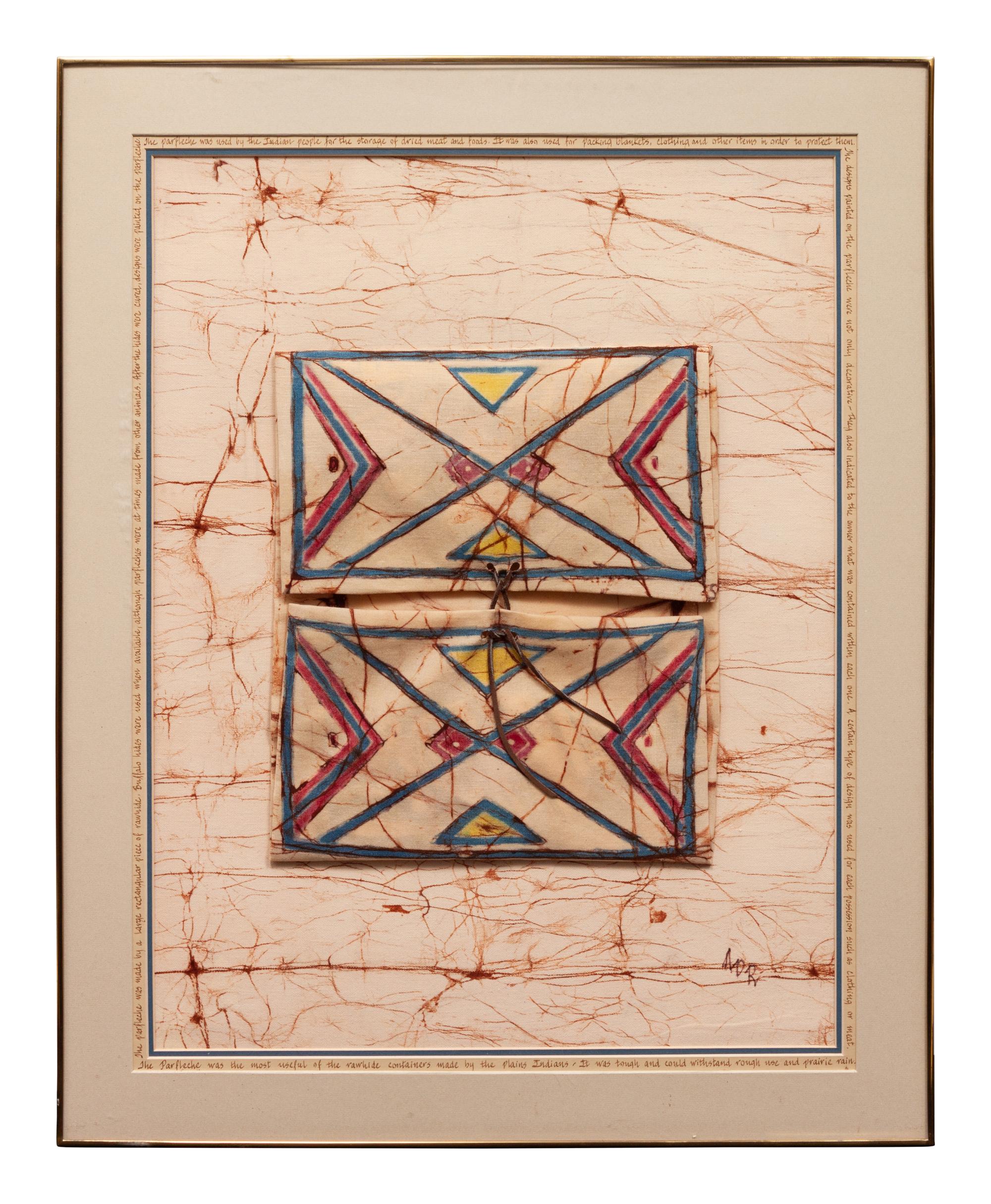 Canvas Parfleche , together with sculpture Rare Leisure , edition 6/25, 1979, by Ron Bork (American, 20th Century)