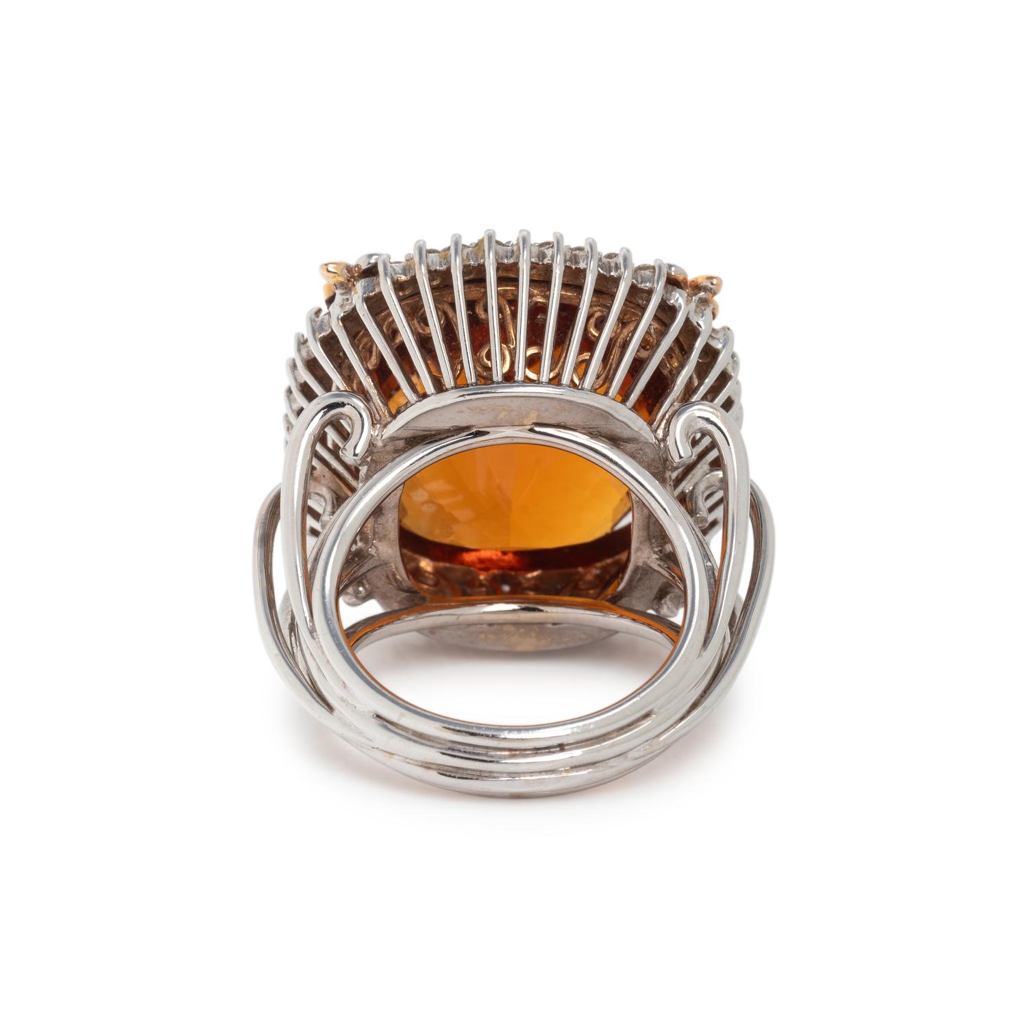 BICOLOR GOLD, CITRINE AND DIAMOND RING
