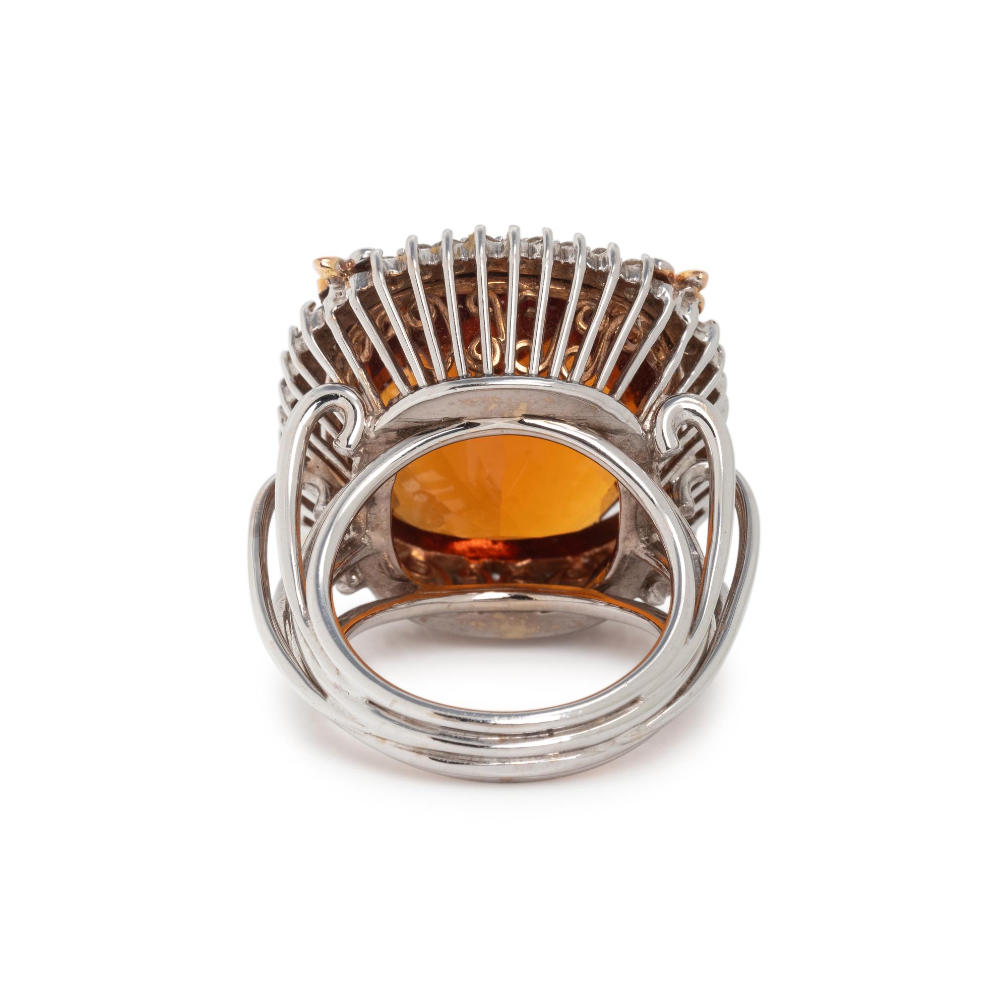 BICOLOR GOLD, CITRINE AND DIAMOND RING