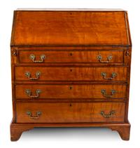 A George III Style Satinwood Bureau Height 35 x width 36 x depth 20 inches. — 19TH CENTURY