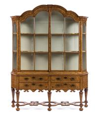 A Dutch Walnut Cabinet on Stand Height 91 x width 73 x depth 15 1/2 inches. — 18TH CENTURY