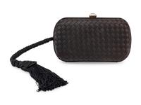 Bottega Veneta, Black Woven Ribbon Clutch