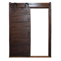A Sliding Wood Door with Hardware and Frame 71" W x 4" D x 94" H — Italy, 19th Century