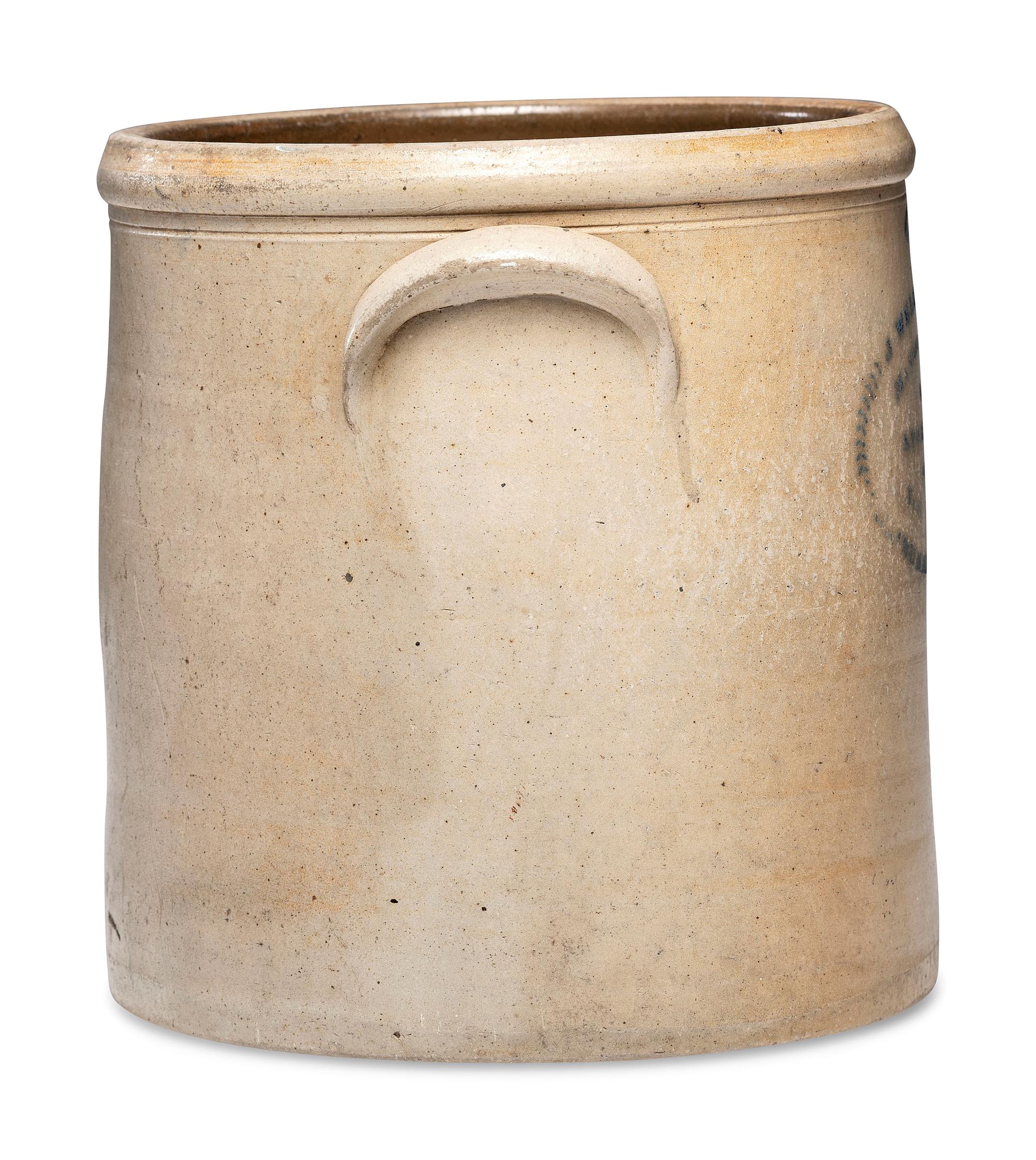 A Jacob Welch Four-Gallon Stoneware Crock