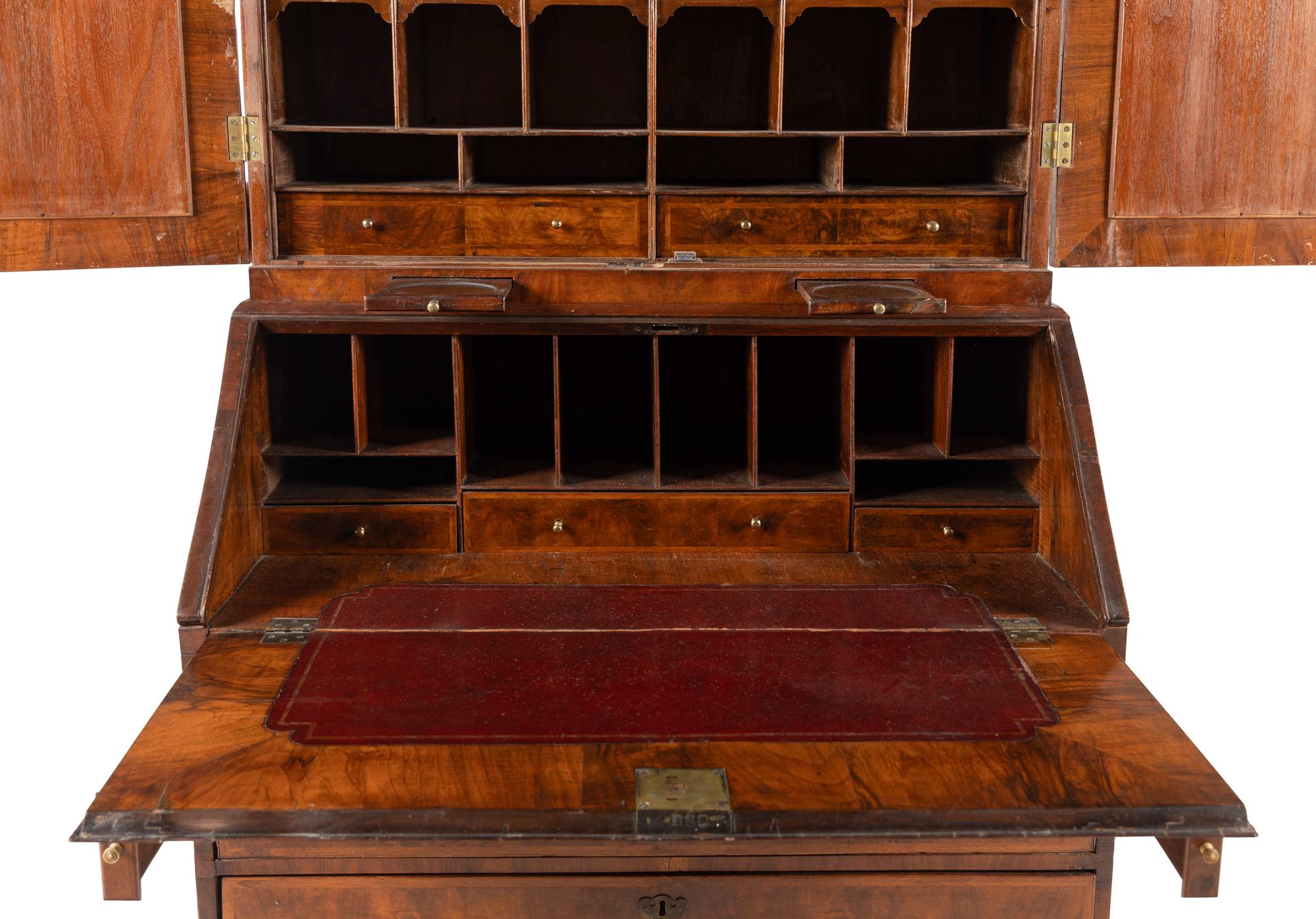 A George II/III Walnut Bureau Cabinet