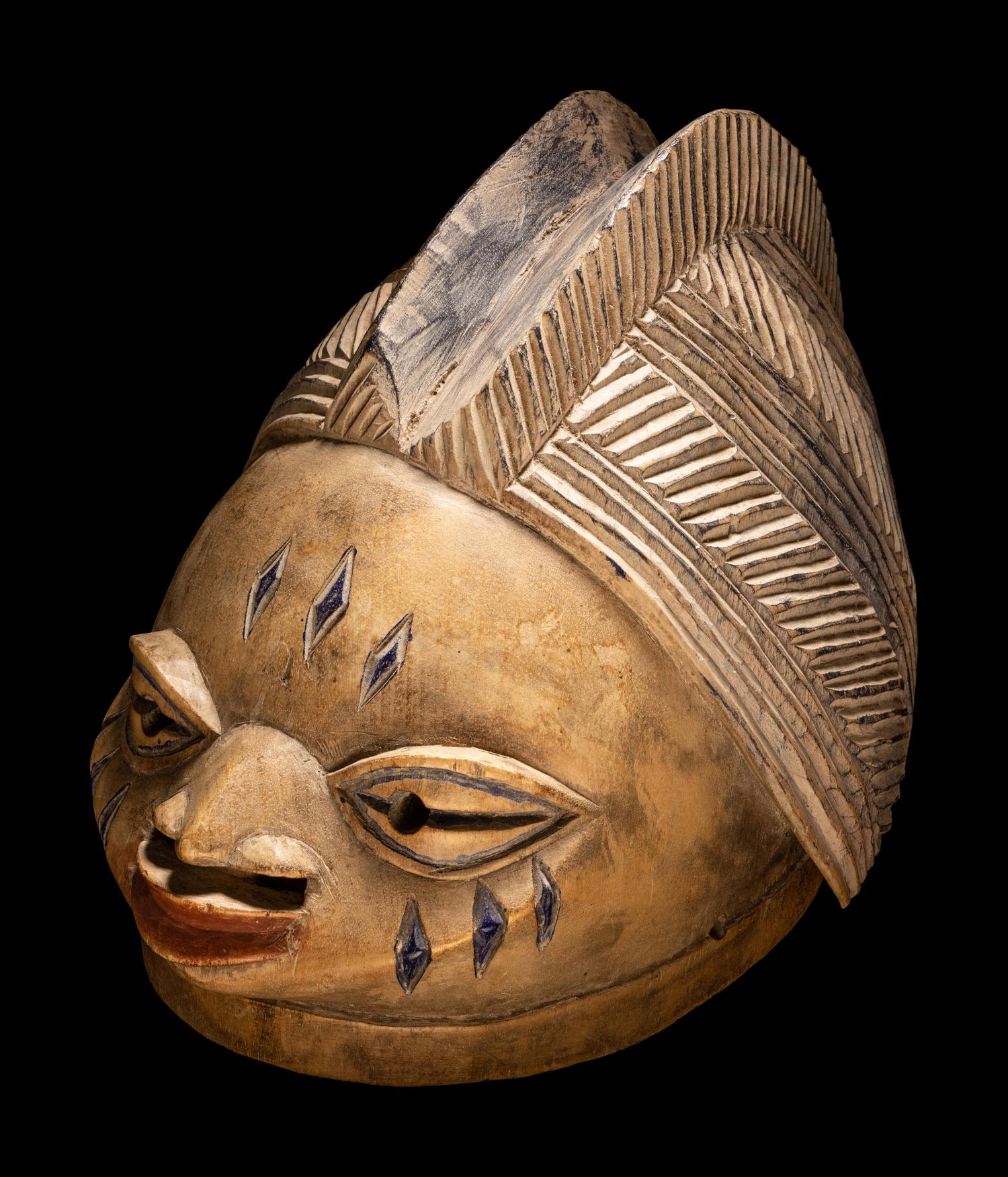 A Yoruba Wood Helmet Mask (Gelede)