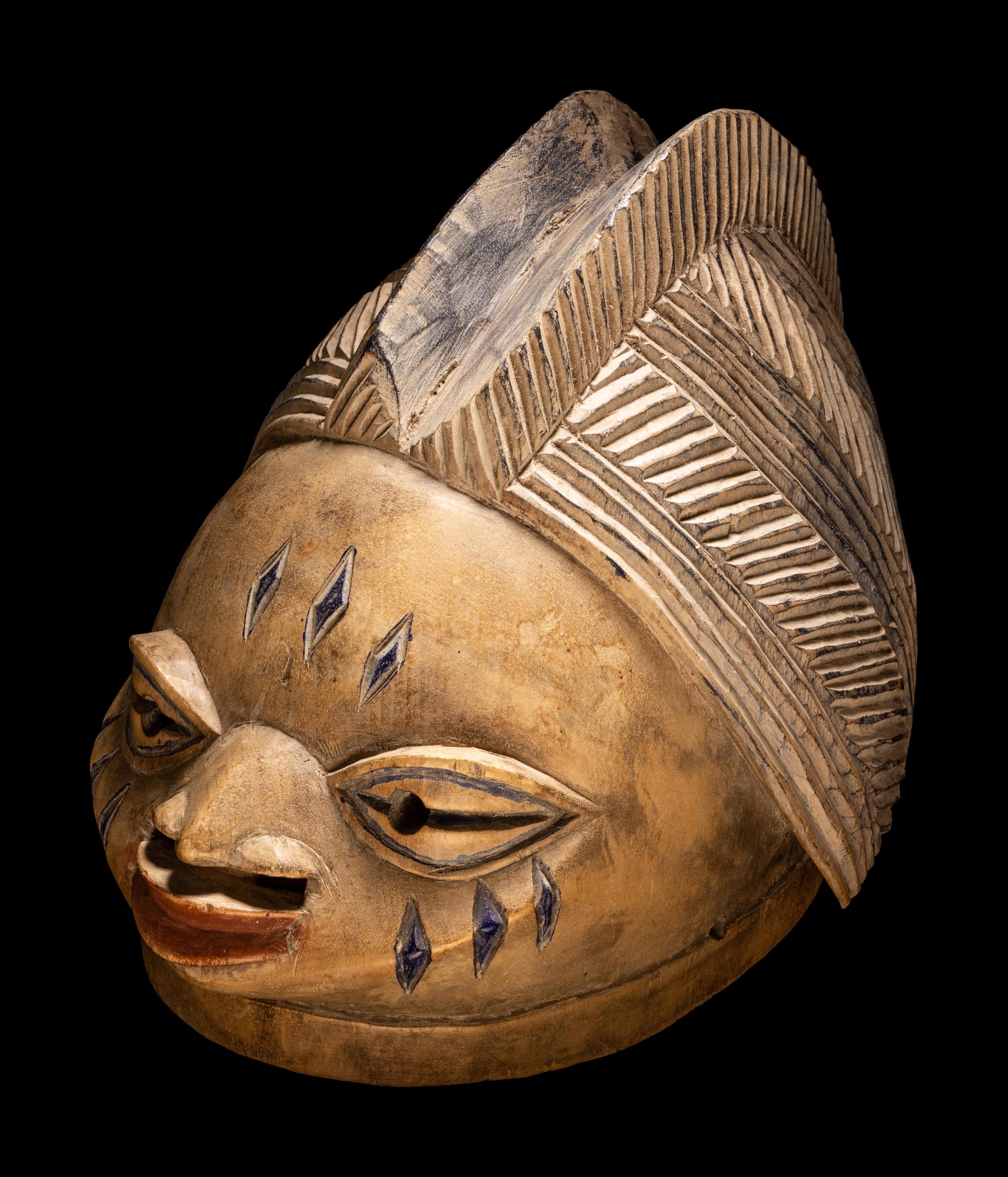 A Yoruba Wood Helmet Mask (Gelede)