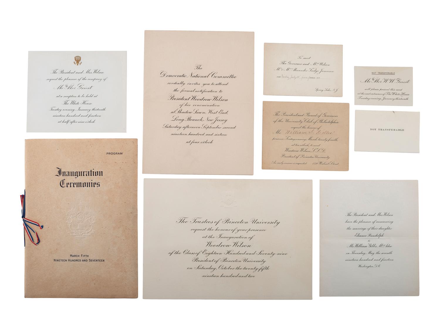 [WOODROW, Wilson (1856-1924)]. Presidential and campaign photographs and ephemera.
