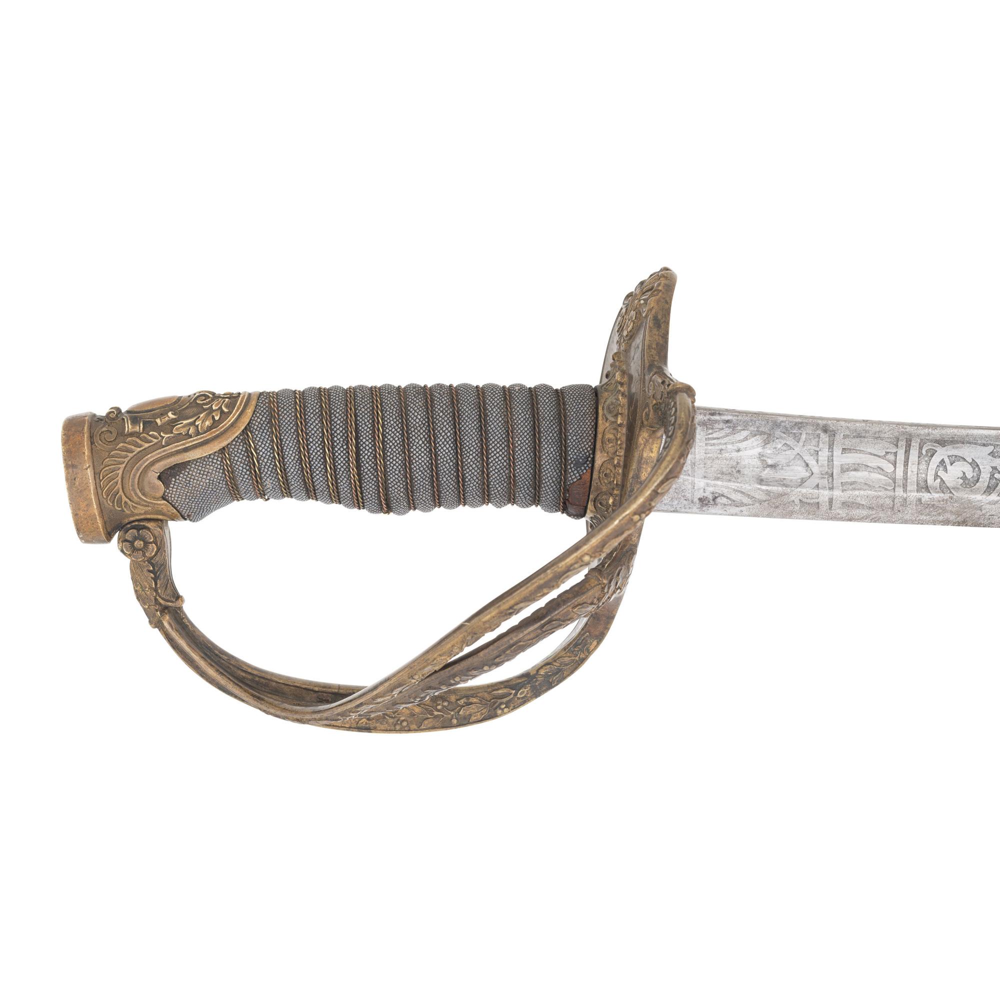 Klingenthal Model 1840/60 Cavalry Officers Saber Inscribed to Major (Col) Daniel Chaplin 2nd Maine Infantry