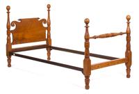 A Pair of American Maple Twin Bed Headboards and Footboards Height 44 1/2 x width 39 inches. — 19TH CENTURY