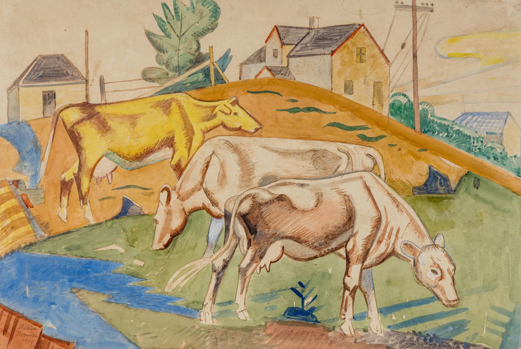Cows Grazing , 1940