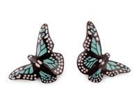 Carved Buffalo Horn Butterfly Necklace and Earrings