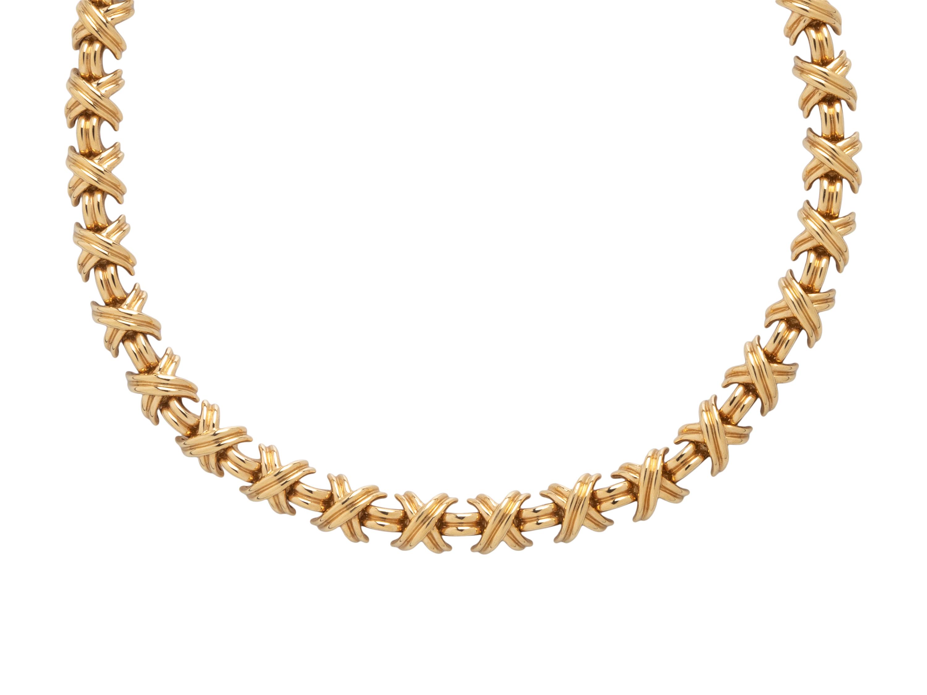 TIFFANY & CO., YELLOW GOLD 'SIGNATURE X' NECKLACE