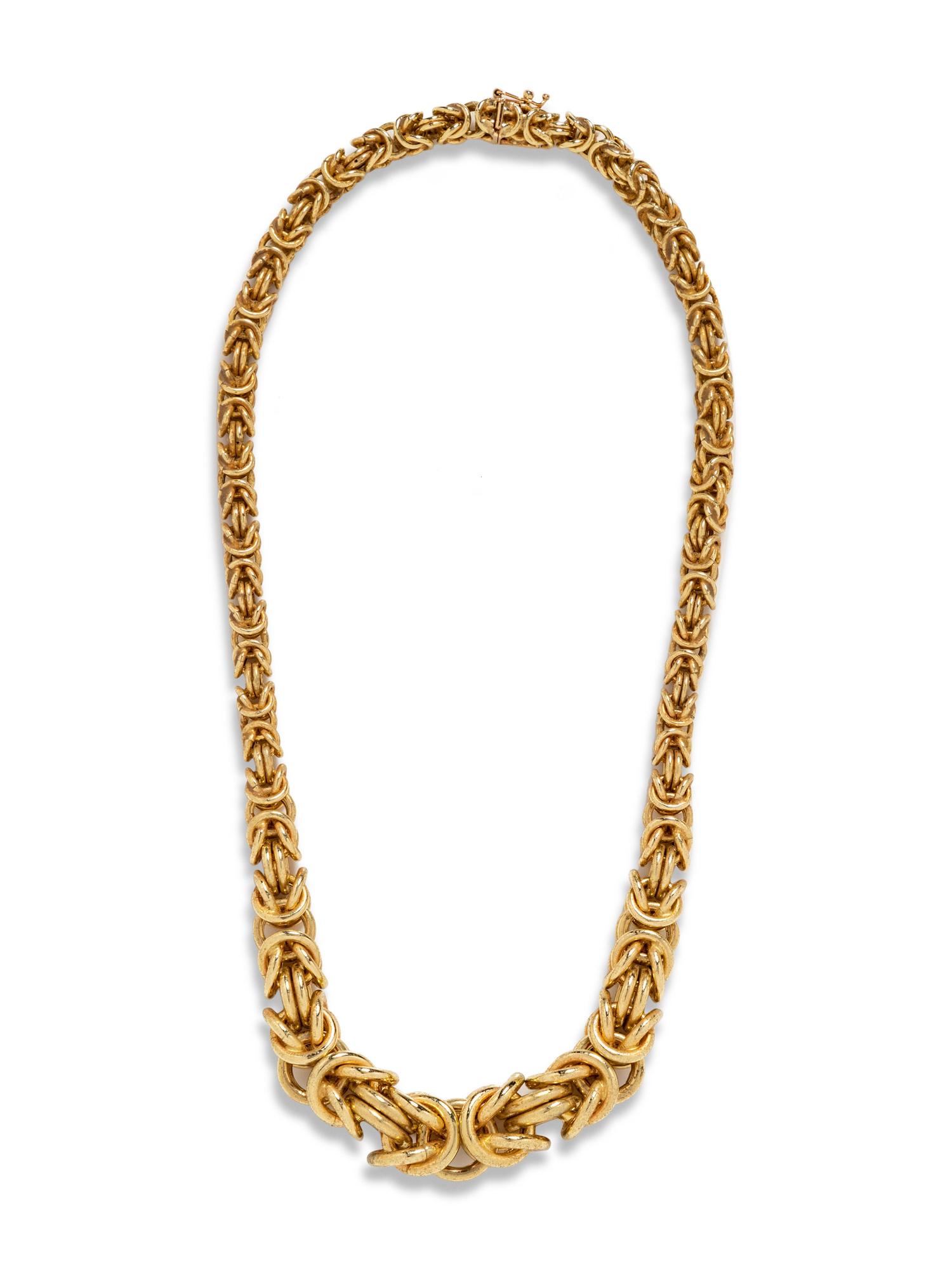 A 14 Karat Yellow Gold Necklace, Italian,