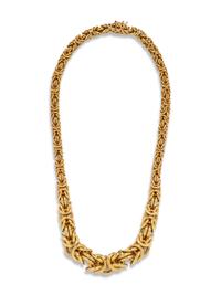 A 14 Karat Yellow Gold Necklace, Italian,