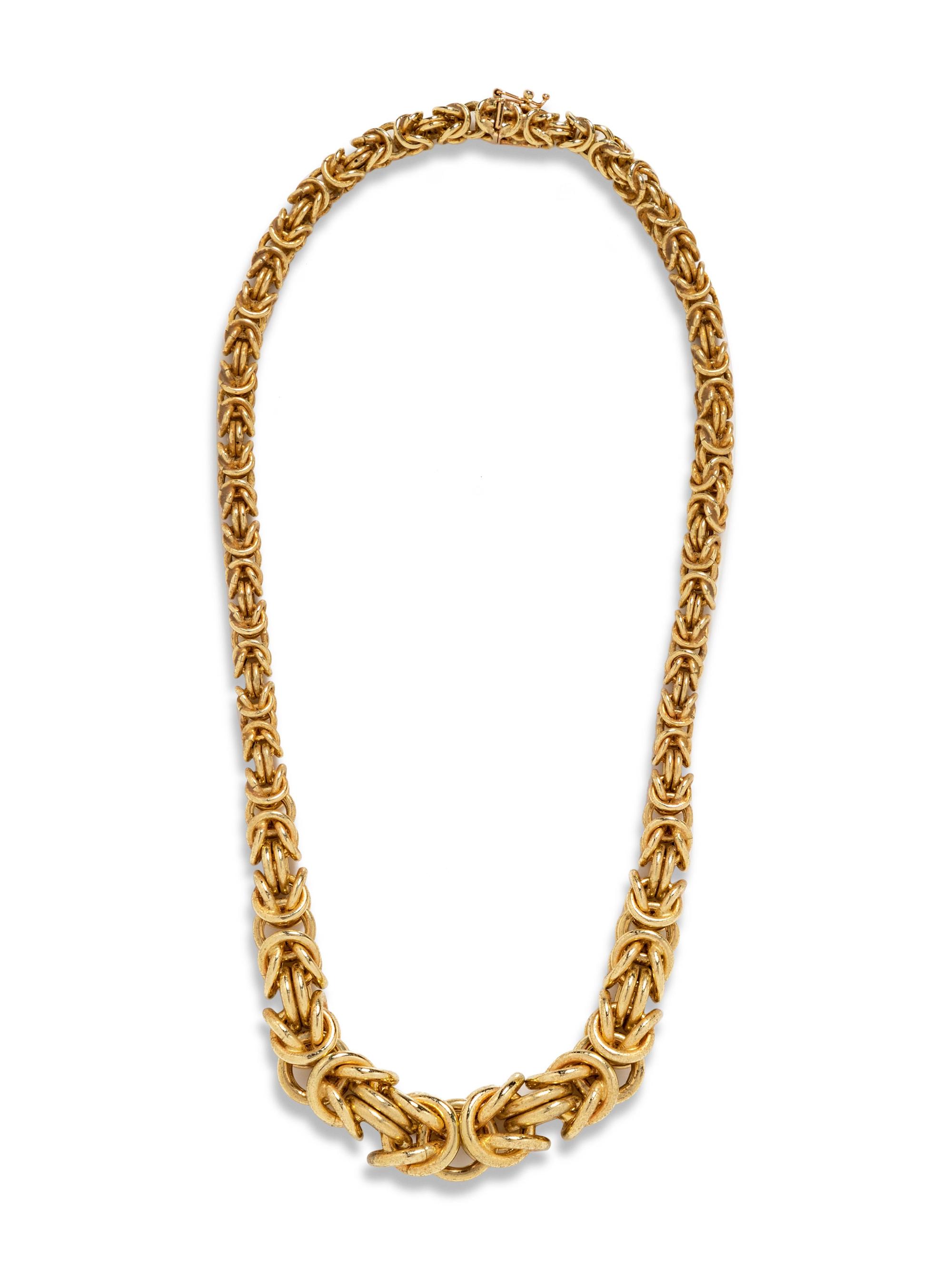 A 14 Karat Yellow Gold Necklace, Italian,