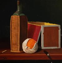 Still Life with Box, Orange, and Bottle