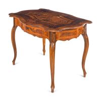 A German or Austrian Walnut and Marquetry Table