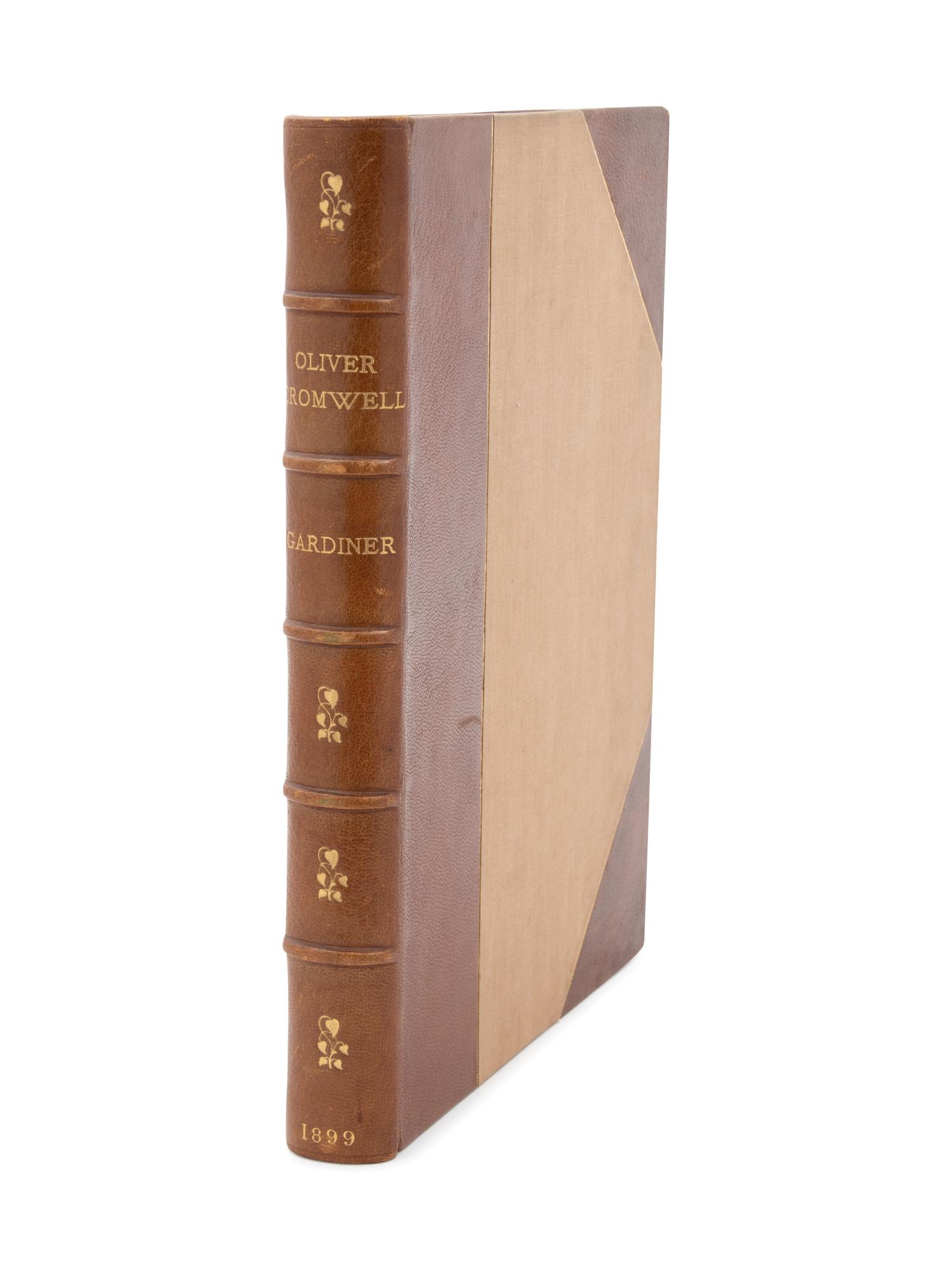Gardiner, Samuel Rawson, Goupil & Co., Jean Boussold, Manzi, Joyant & Co., 1899., Oliver Cromwell, limited edition 1177/1475; three-quarter calf binding with gilt tooling, raised bands.