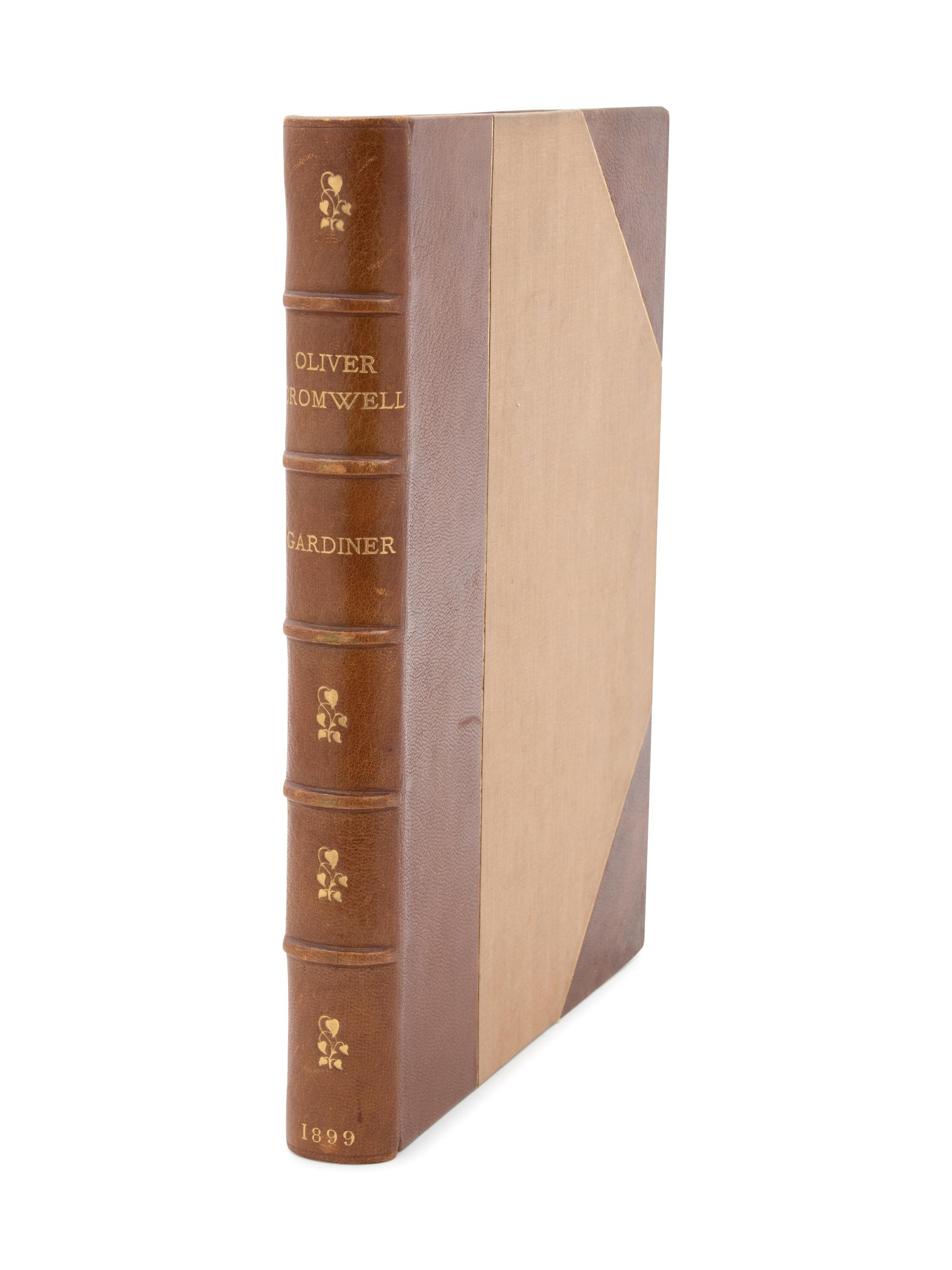 Gardiner, Samuel Rawson, Goupil & Co., Jean Boussold, Manzi, Joyant & Co., 1899., Oliver Cromwell, limited edition 1177/1475; three-quarter calf binding with gilt tooling, raised bands.
