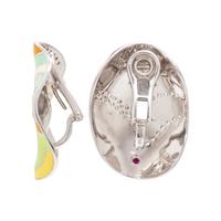Roberto Coin, Enamel, Diamond, and White Gold Bangle Bracelet and Earrings