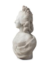 An Italian Carved Marble Bust of Marie Antoinette