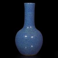 A Chinese "Robin's Egg" blue-glazed porcelain vase 炉钧釉蒜头瓶 Qing dynasty, 18th/19th century ? ???????