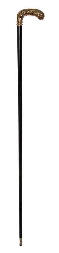 An American Presentation 14 Karat Gold Handled Cane, Length of handle 5 x length overall 34 inches.