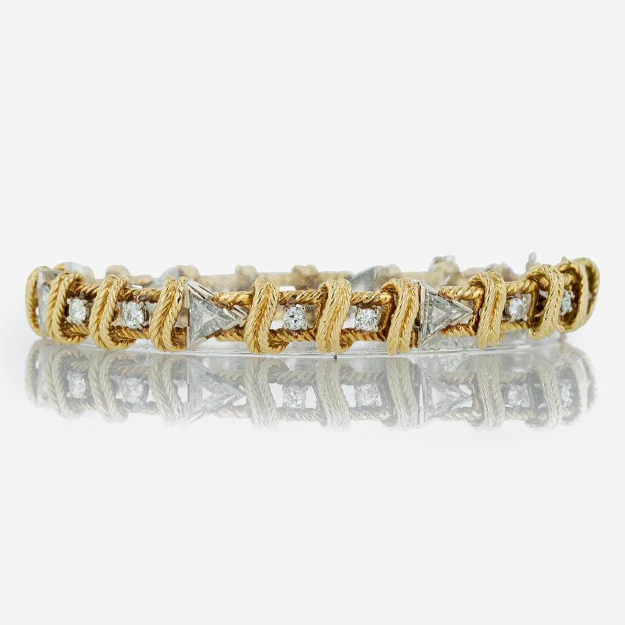 An 18K Yellow Gold and Diamond Bracelet