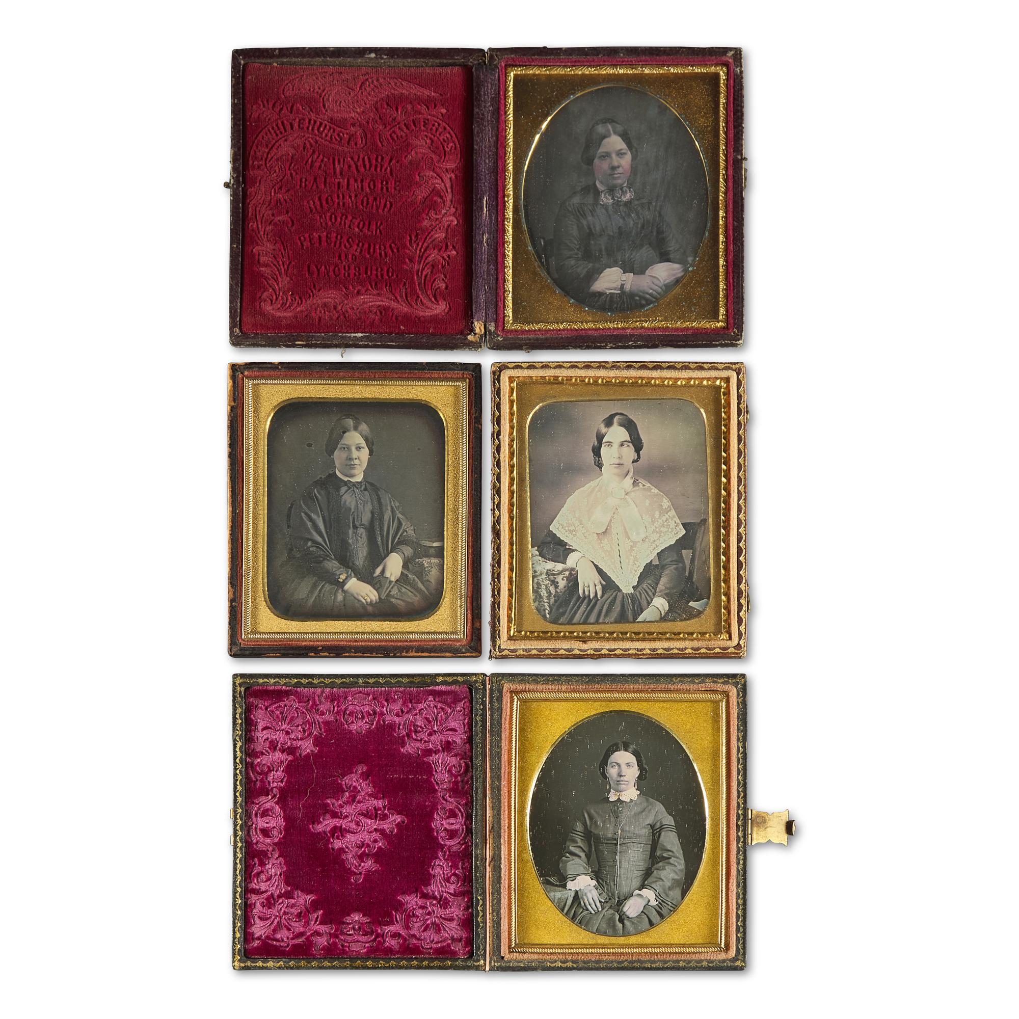 [Early Photography] Group of 36 Sixth Plate Daguerreotypes of Women