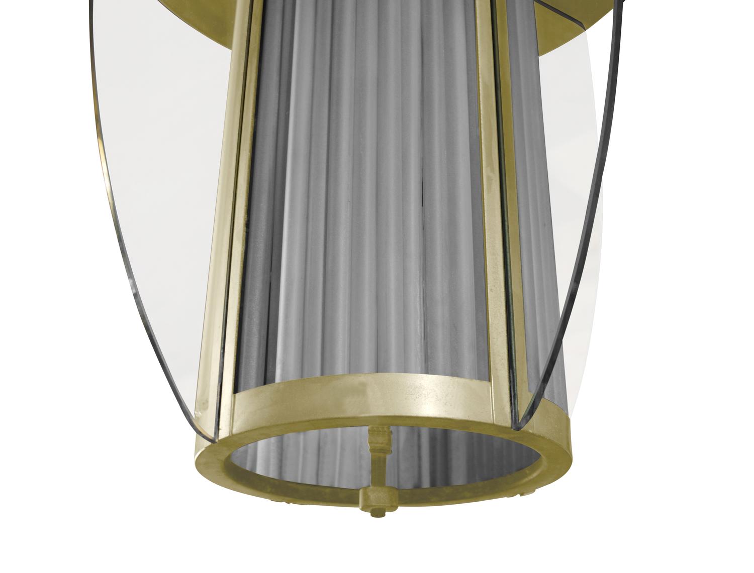 A Brass and Glass Light Fixture 19.5" W x 19.5" D x 21" H — United States, Mid-20th Century