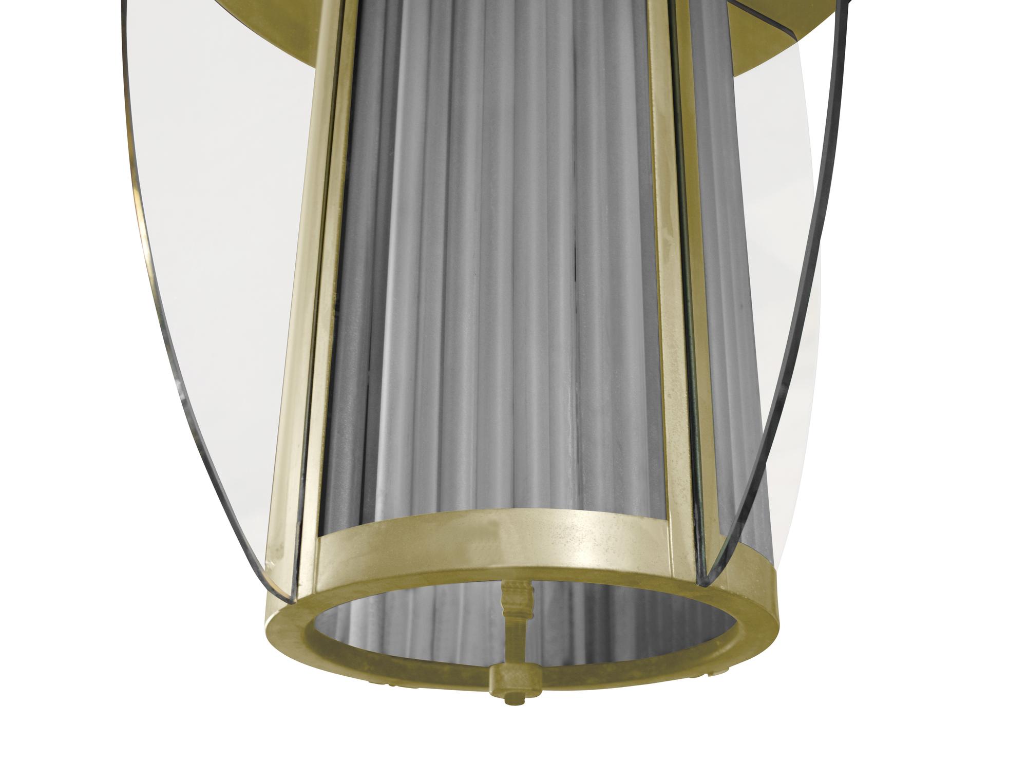 A Brass and Glass Light Fixture 19.5" W x 19.5" D x 21" H — United States, Mid-20th Century