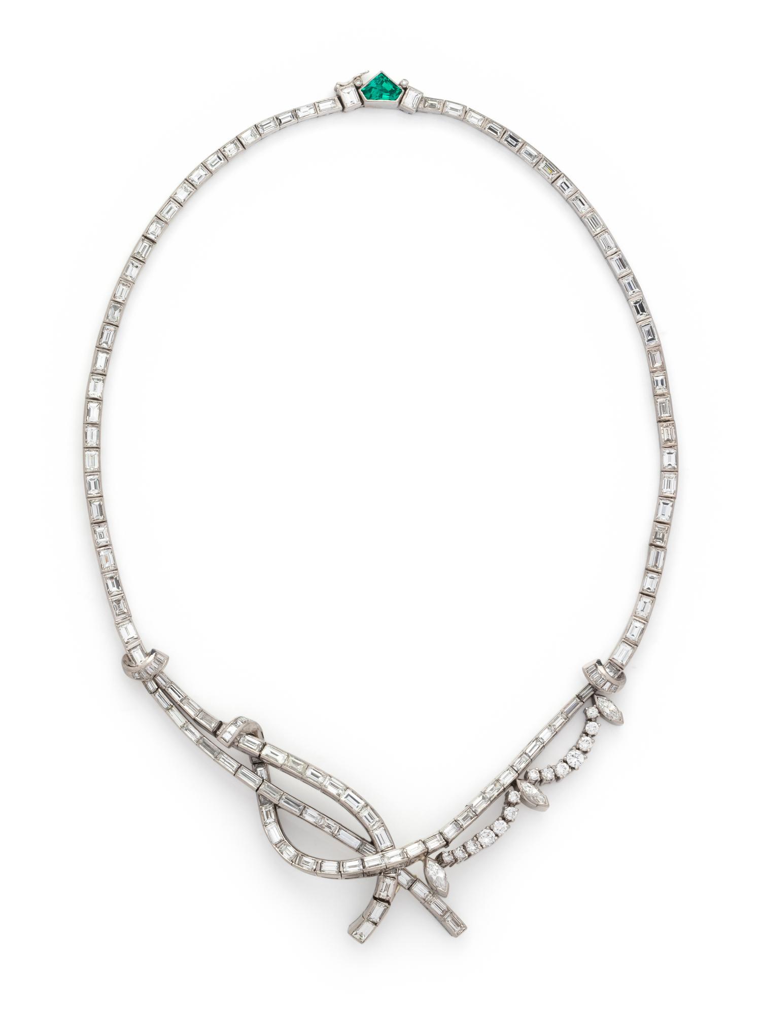 DIAMOND AND EMERALD NECKLACE