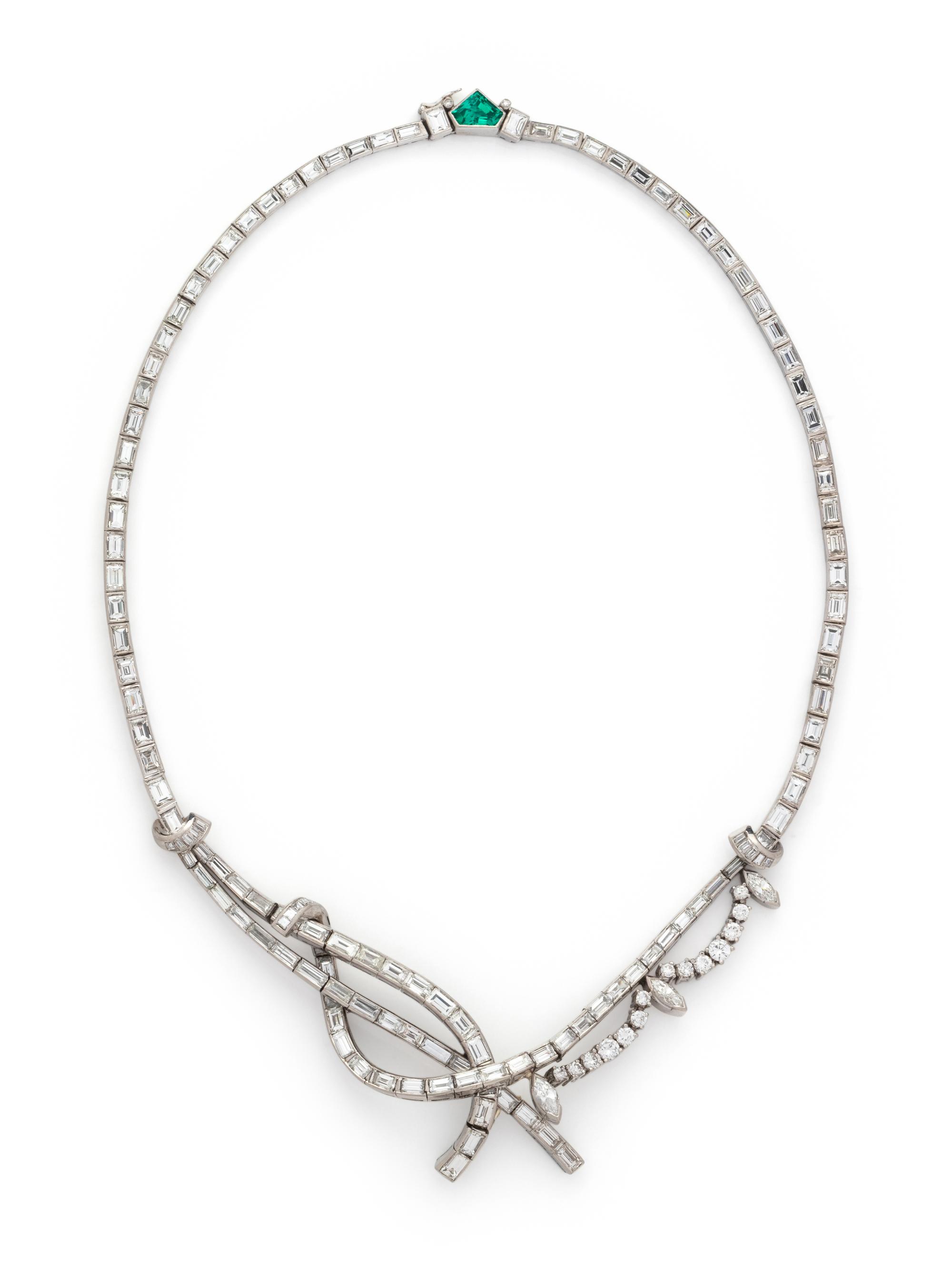 DIAMOND AND EMERALD NECKLACE