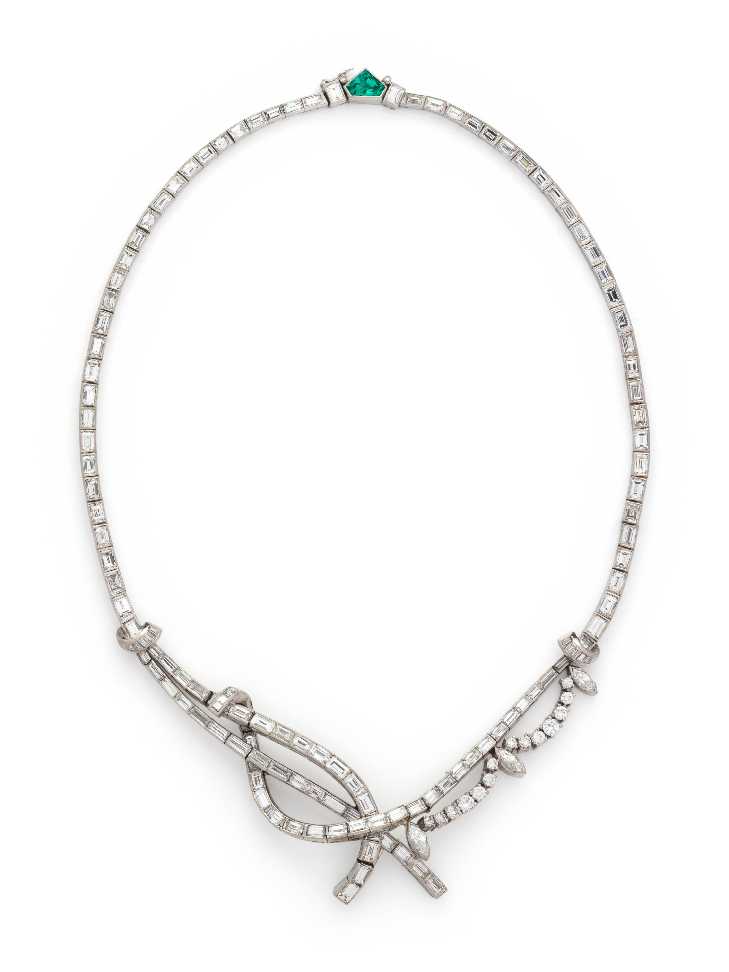 DIAMOND AND EMERALD NECKLACE