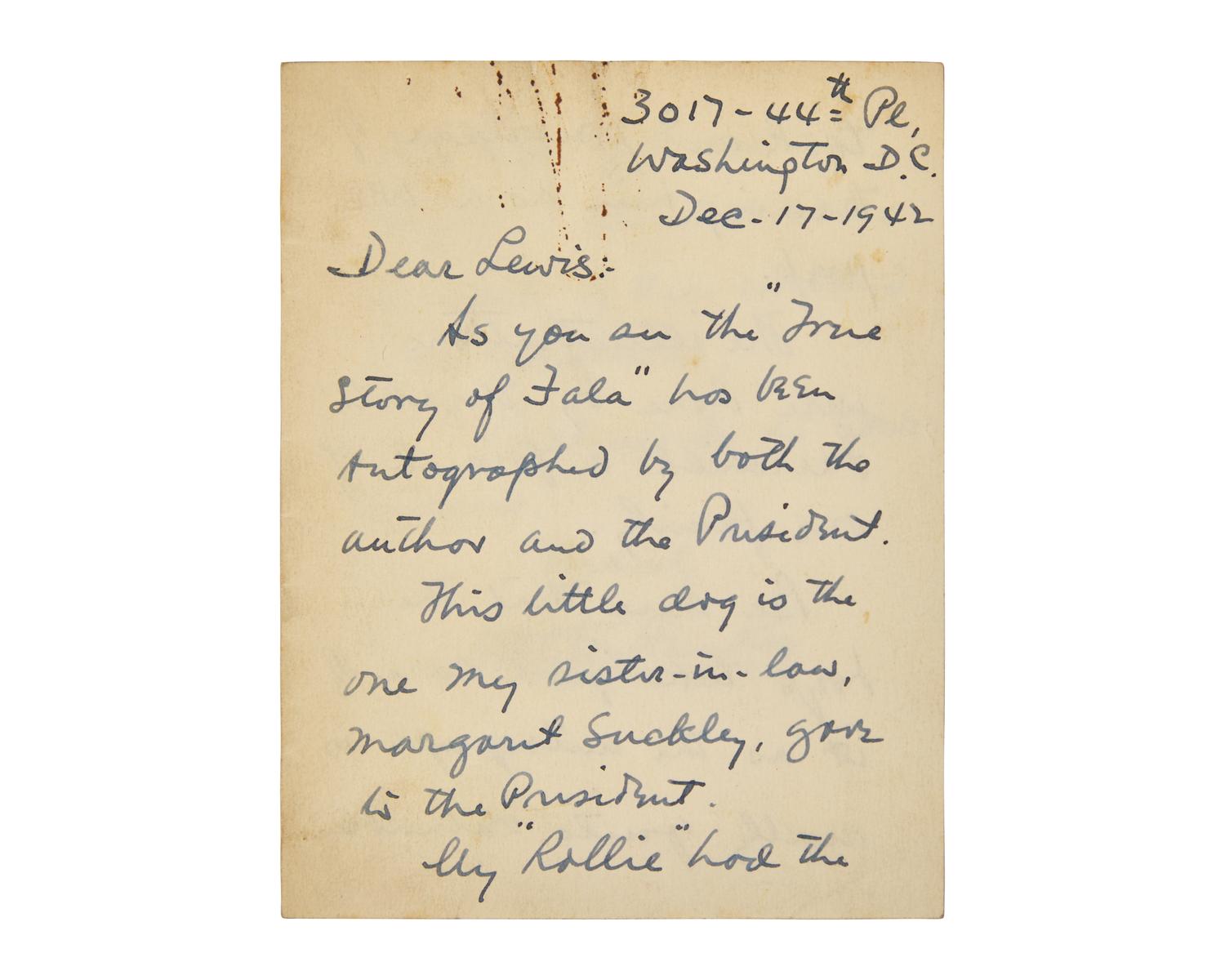 [Presidential] [Roosevelt, Franklin D.] Suckley, Margaret L., and Alice Dalgliesh. The True Story of Fala
