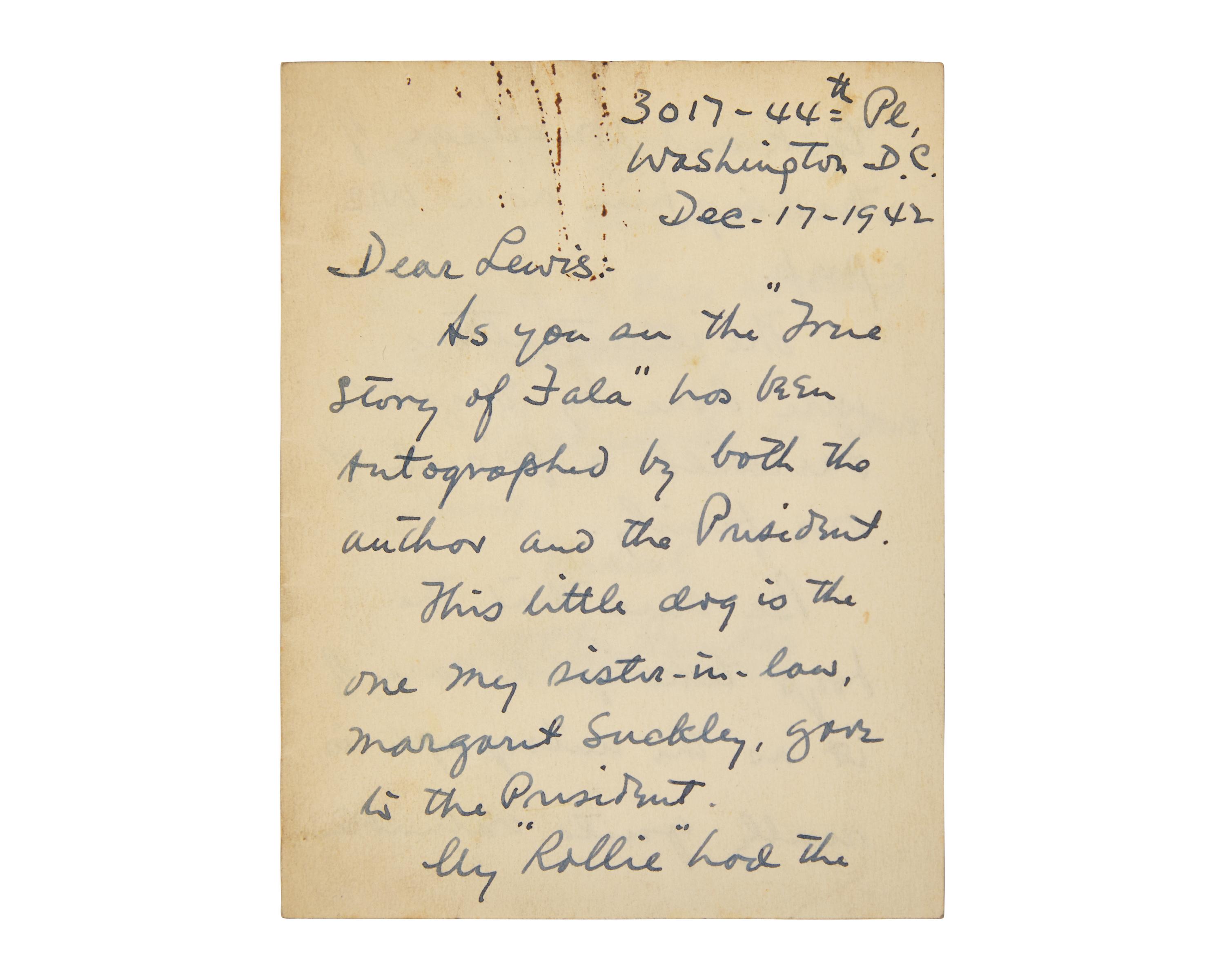[Presidential] [Roosevelt, Franklin D.] Suckley, Margaret L., and Alice Dalgliesh. The True Story of Fala