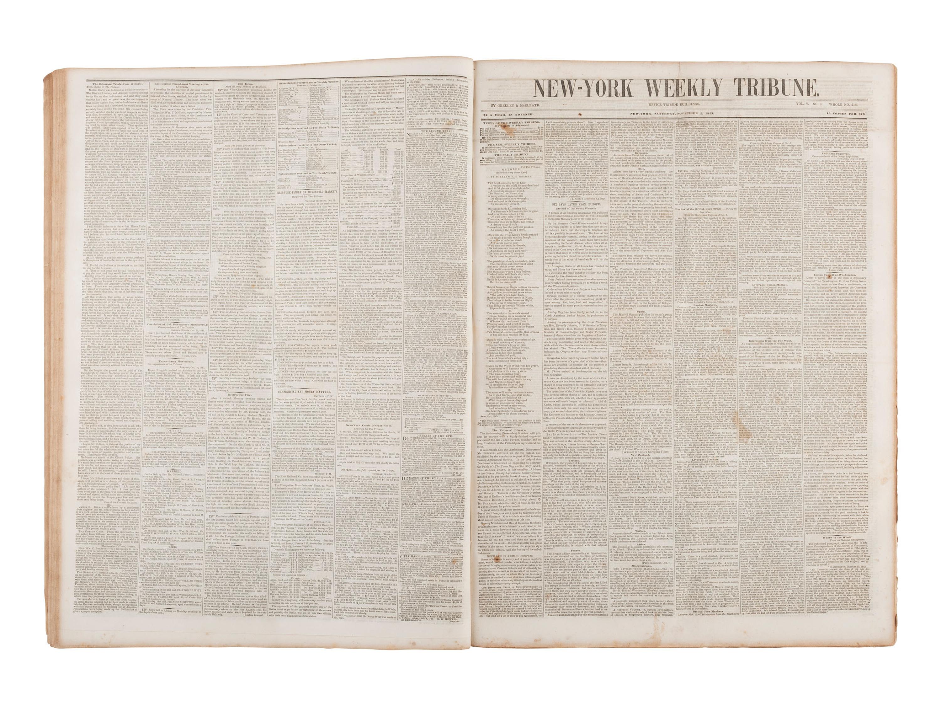 [NEWSPAPERS]. Large collection of 19th century newspapers published throughout the United States.
