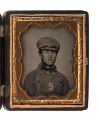 [EARLY PHOTOGRAPHY]. Ninth plate ambrotype of fireman.