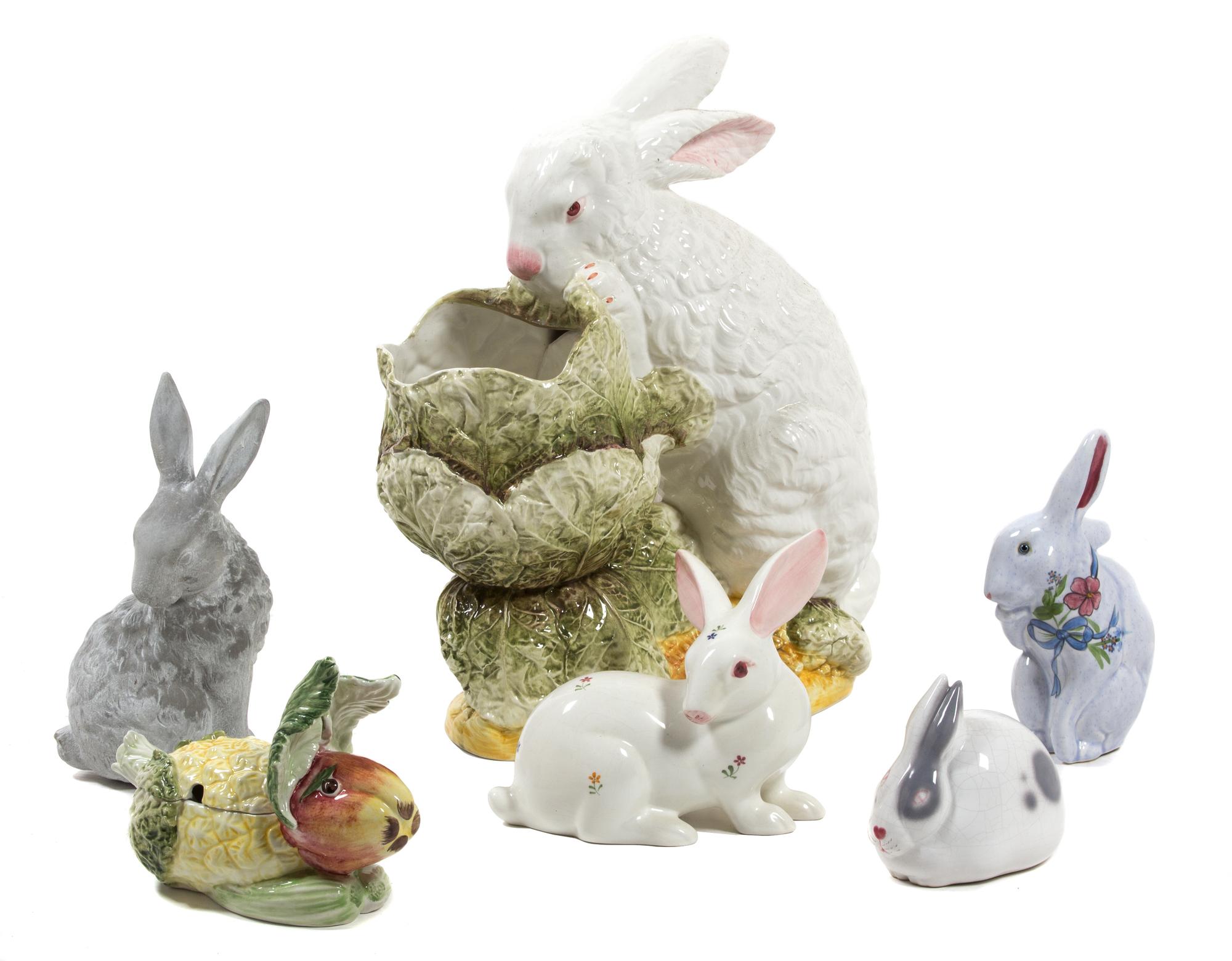 A Collection of Six Models of Rabbits Height of largest 26 inches. — 19TH/20TH CENTURY