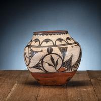 Zia Polychrome Pottery Jar, with Trios Design