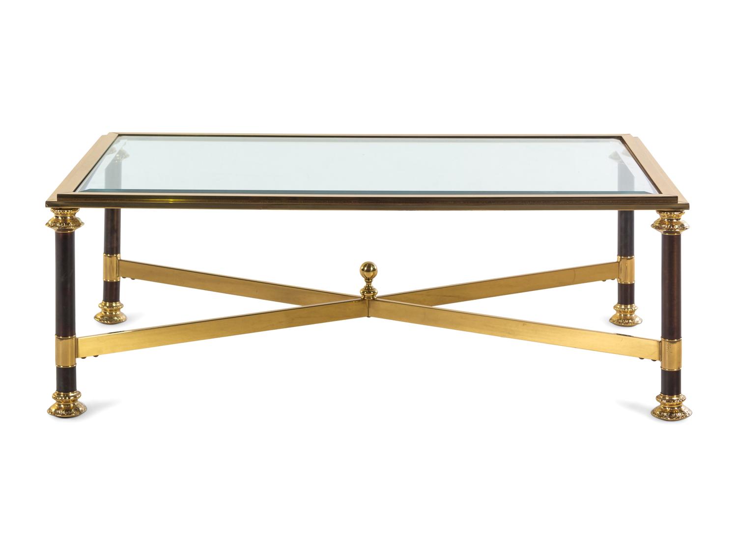 A Brass and Glass Low Table