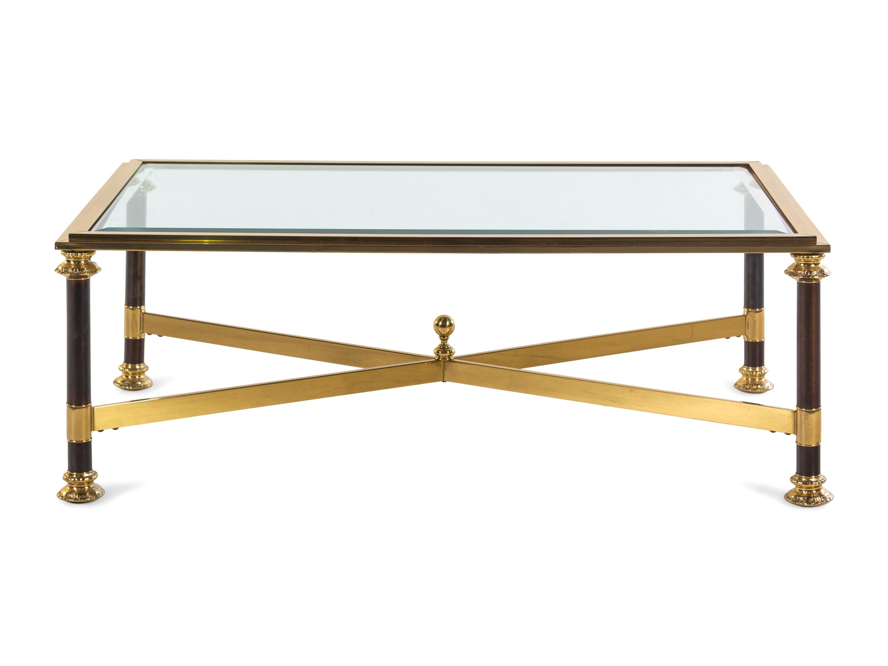 A Brass and Glass Low Table