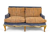 A Pair of French Provincial Velvet and Art Nouveau Inspired Upholstered Settees — 20TH CENTURY