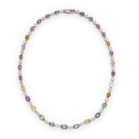 SHEFFIELD & SONS, MULTICOLOR SAPPHIRE, DIAMOND, AND PLATINUM NECKLACE