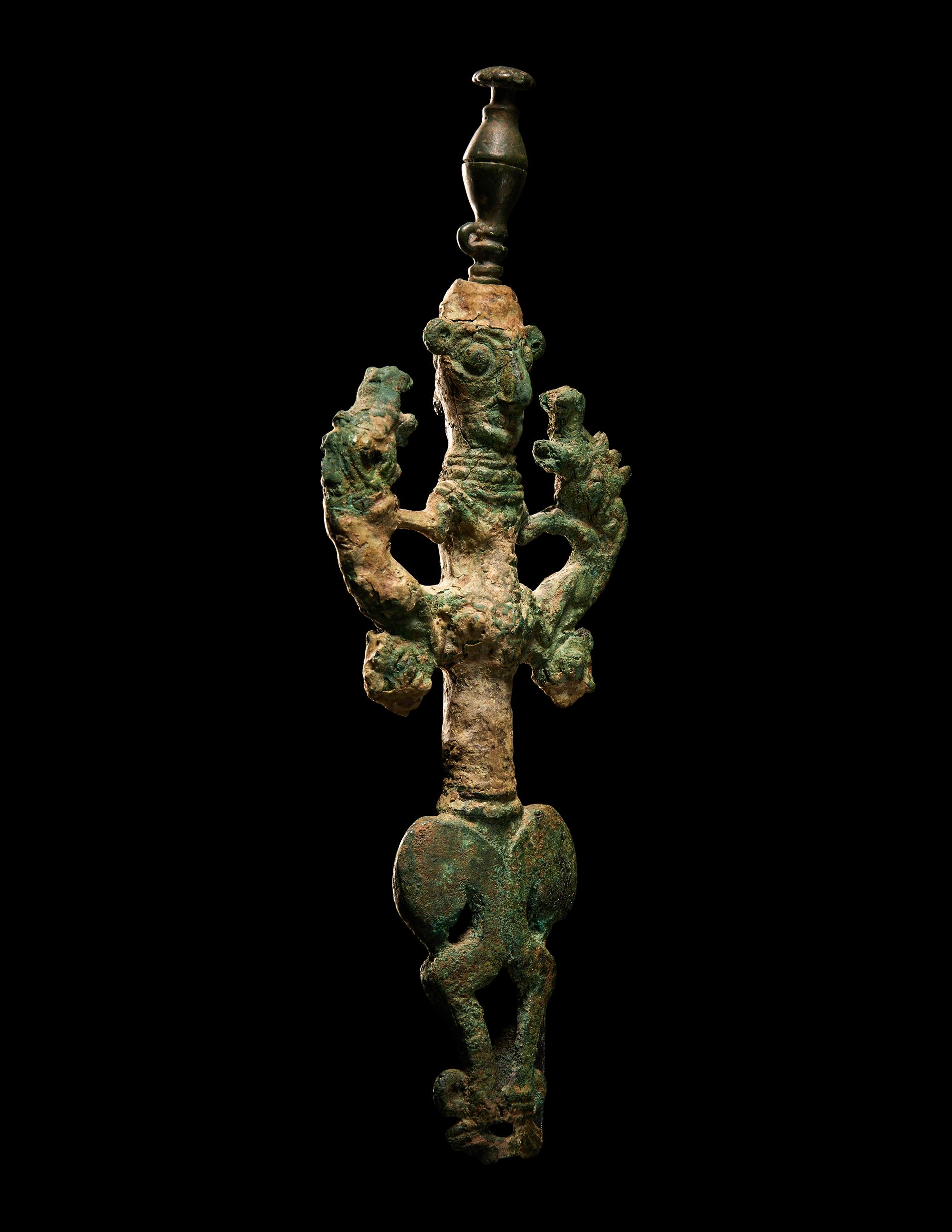 A Luristan Bronze Master of the Animals Finial