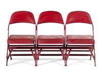 A Row of Three Michael Jordan Rookie / Early NBA Career Era Chicago Bulls Chicago Stadium Courtside Seat Chairs