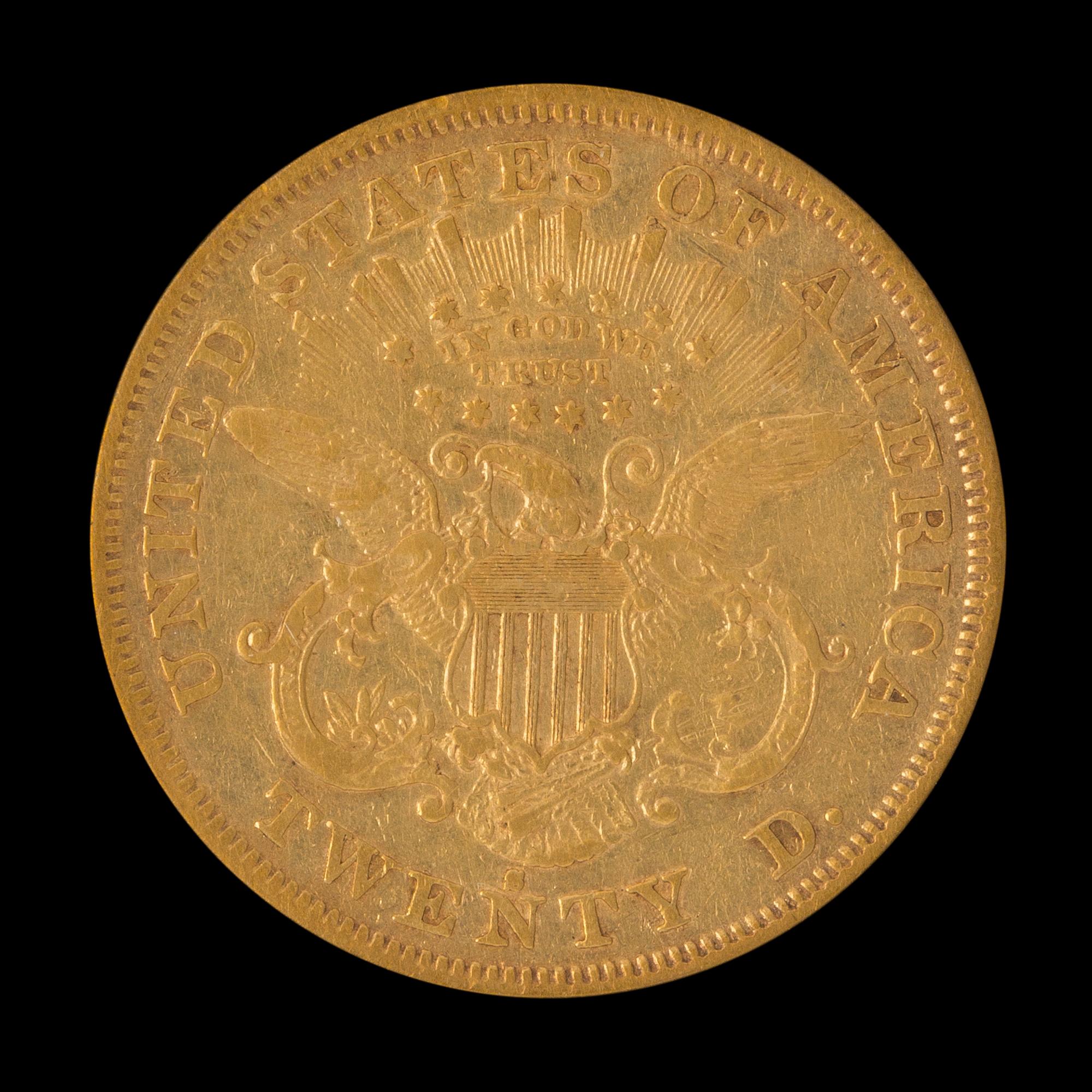 A United States 1873-S Liberty Head: Closed 3 $20 Gold Coin