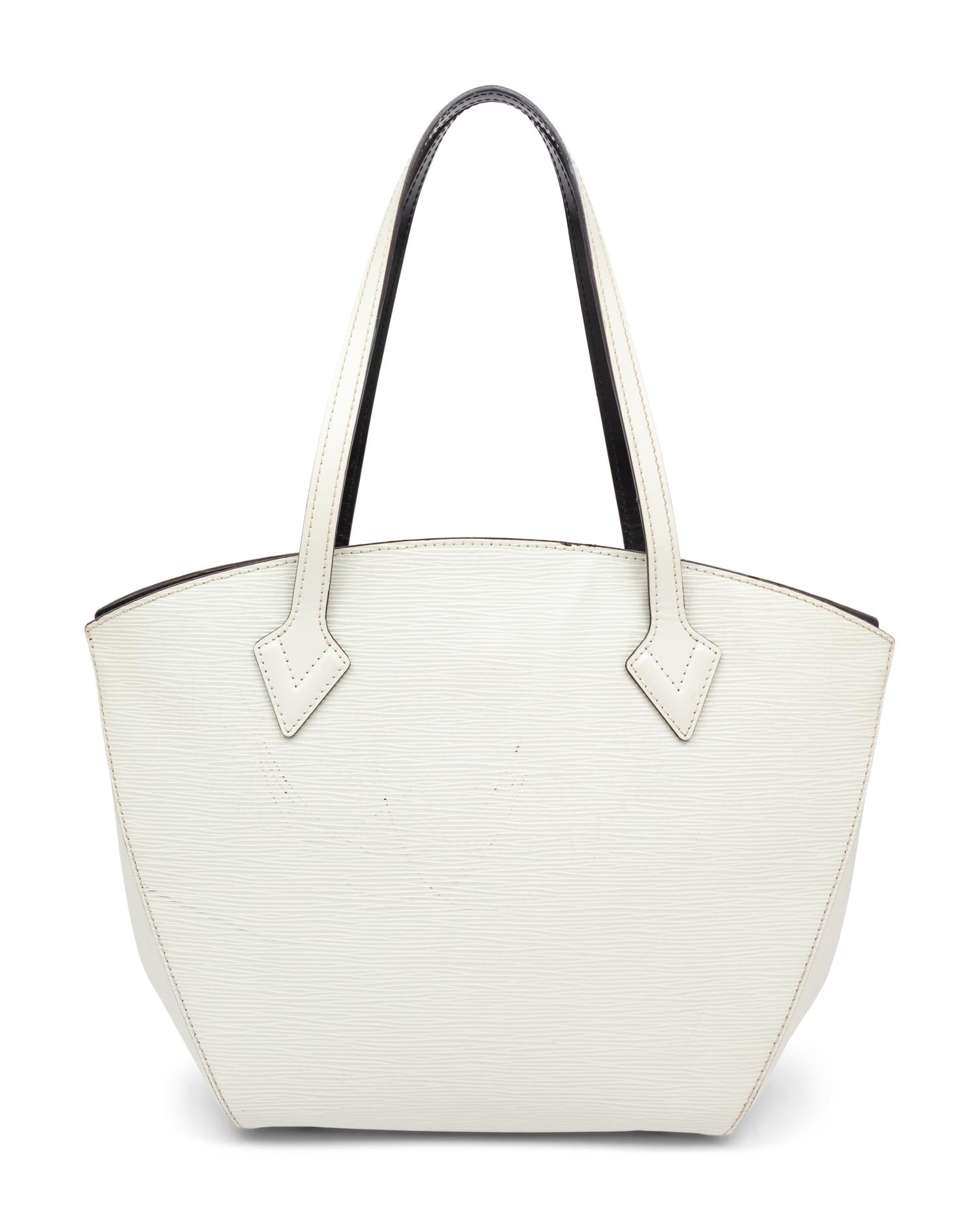 LOUIS VUITTON, WHITE EPI SAINT JACQUES PM TOTE