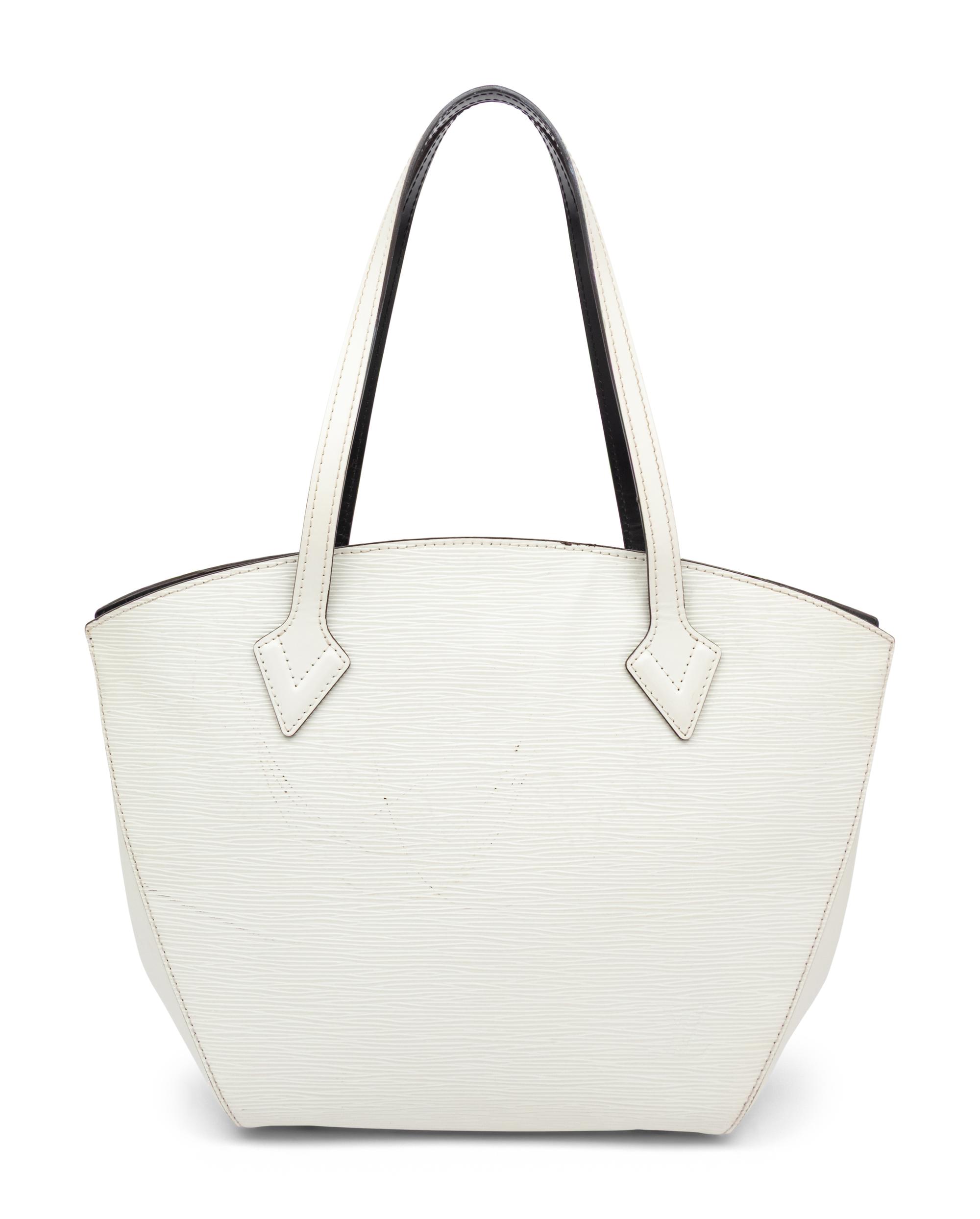 LOUIS VUITTON, WHITE EPI SAINT JACQUES PM TOTE